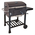 Barbacoa Portátil Carbón Con Ahumador 102x65x104 Cm - Acero. Negro