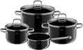 Silit Elegance Zestaw Garnków Indukcyjnych, 18/8 Stainless Steel, Przezroczysty/Czarny, 4 Sztuk