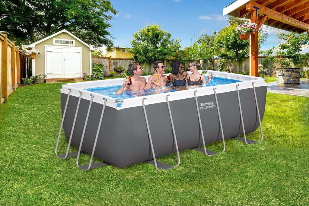 Bestway Juego de Piscina Rectangular de 13'6" x 6'7" x 48"/4.12 m x 2.01 m x 1.22 m